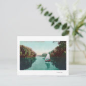 Een zeilboot op de Feather River Marysville, CA Briefkaart (Staand voorkant)