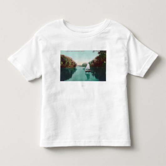 Een zeilboot op de Feather River Marysville, CA Kinder Shirts (Voorkant)