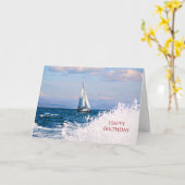 Een zeilboot verjaardagskaart kaart (Gele Bloem)