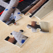 Een zeiljacht close up van een lier op een boot. legpuzzel (Zijkant)