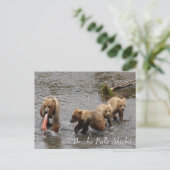 Een zeldzaam feest bij Brooks Falls Briefkaart (Staand voorkant)