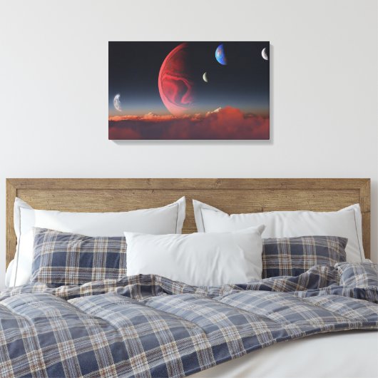 Een zeldzame uitlijning (cloudtops) canvas afdruk (Insitu (Slaapkamer))