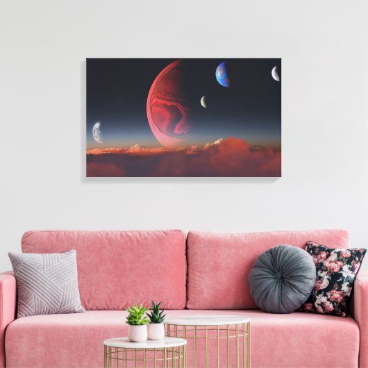 Een zeldzame uitlijning (cloudtops) canvas afdruk (Insitu (Woonkamer))