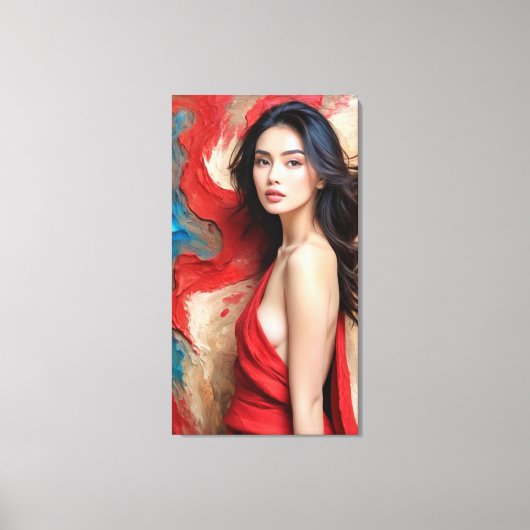 een zelf omhuld in schaduwen canvas afdruk (Voorkant)