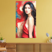 een zelf omhuld in schaduwen canvas afdruk (Insitu (Woonkamer))