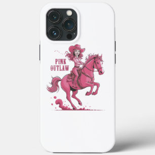 Een zelfverzekerde cowgirl die op een bezield paar Case-Mate iPhone case