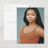 Een zelfverzekerde vrouw briefkaart (Voorkant / Achterkant)