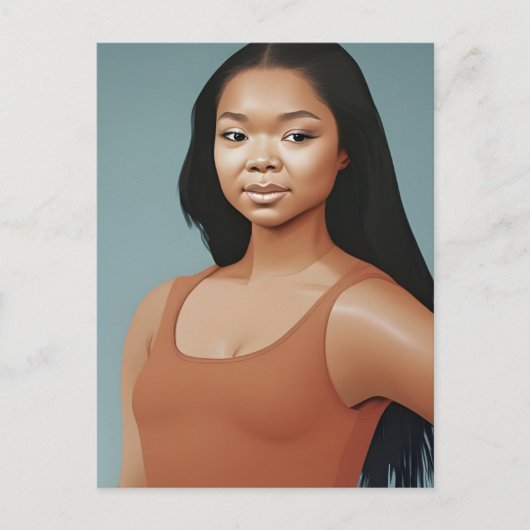 Een zelfverzekerde vrouw briefkaart (Voorkant)