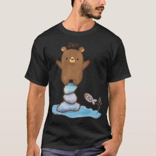 Een Zen Beer Rotsbalancerende Meditatiekunst T-shirt