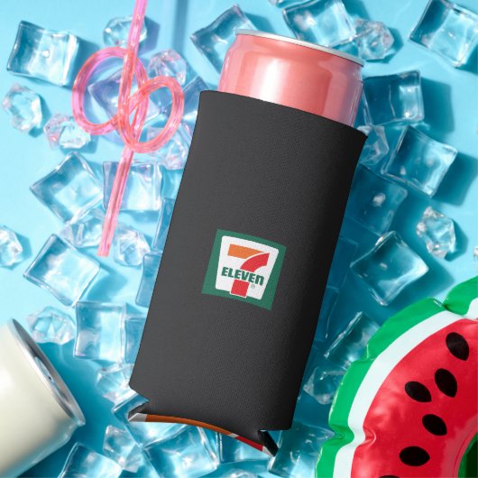 Een zeven logo op een groene achtergrond seltzer blikjeskoeler (Insitu Zomer)