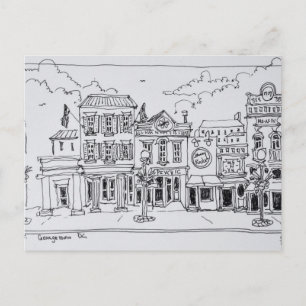 Een zicht op M Street in Georgetown, Washington DC Briefkaart