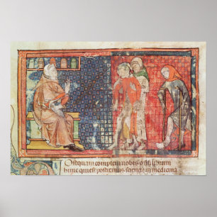 Een ziek man en een verlamd man dat aan poster