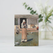 Een zieke kip | Winslow Homer Briefkaart (Staand voorkant)