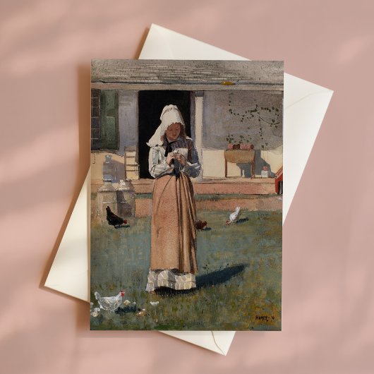 Een zieke kip | Winslow Homer Kaart