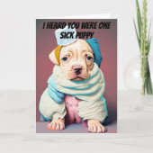Een zieke puppy hield van een krijgen goed kaart (Voorkant)