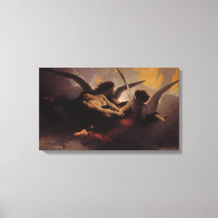 Een ziel die door Bouguereau naar de hemel wordt g Canvas Afdruk