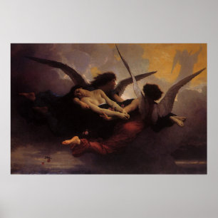 Een ziel die door Bouguereau naar de hemel wordt g Poster