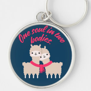 Een ziel in twee lichamen Llama Sleutelhanger Gift