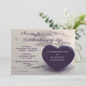 Een zielig Paars hart op een strand Kaart (Staand voorkant)