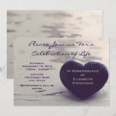 Een zielig Paars hart op een strand Kaart (Voorkant / Achterkant)