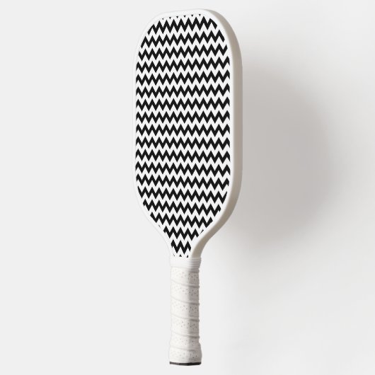 Een zijde Chevron Zig Zag Pattern Black White Pickleball Paddle (Links)