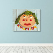 een zijde van groenten op het omwikkelde canvas (Insitu (Houten vloer))