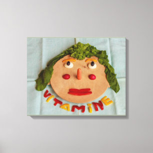 een zijde van groenten op het omwikkelde canvas afdruk