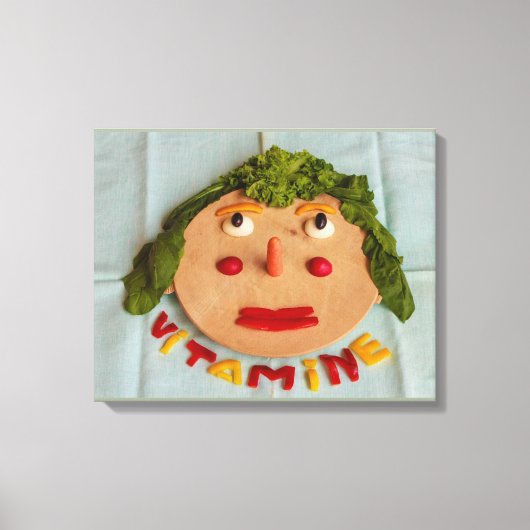 een zijde van groenten op het omwikkelde canvas afdruk (Voorkant)