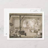 Een zijderupswerkplaats, van de "Encyclopedie des" Briefkaart (Voorkant / Achterkant)