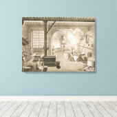 Een zijderupswerkplaats, van de "Encyclopedie des" Canvas Afdruk (Insitu (Houten vloer))