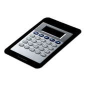 Een zilveren rekenmachine magneet (Linkerzijde)