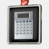 Een zilveren rekenmachine metalen ornament (Links)
