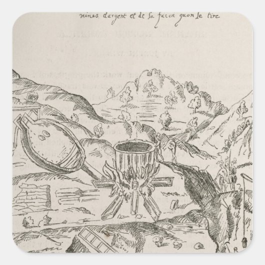 Een zilvermijn. vierkante sticker (Voorkant)