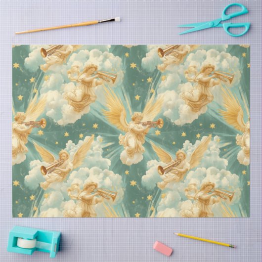 Een zingend engelkoor serie ontwerp #12 tissuepapier (Craft)
