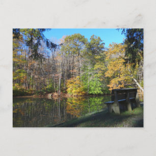 Een zitplaats met een herfstzicht in Pennsylvania Briefkaart