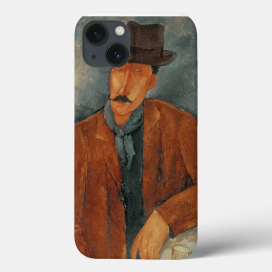 Een zittend man op een tafel Case-Mate iPhone case (Achterkant)