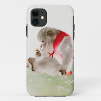 Een zittende aap die een insect observeert Case-Mate iPhone case