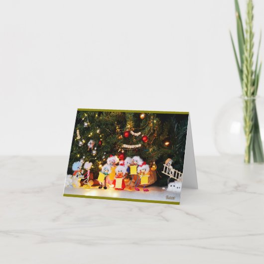 Een zoekplaatje met diverse Kerst optuig Fubby's. Bedankkaart (Voorkant)