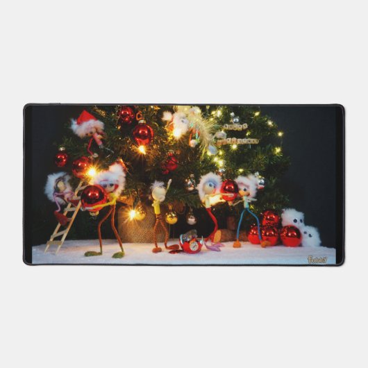 Een zoekplaatje met diverse Kerst optuig Fubby's. Bureaumat (Voorkant)