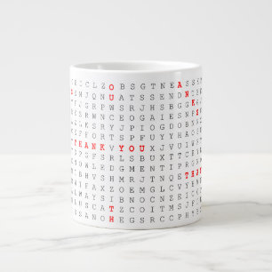 Een zoekwoord puzzel dankbaar cadeau zeggen dank u grote koffiekop