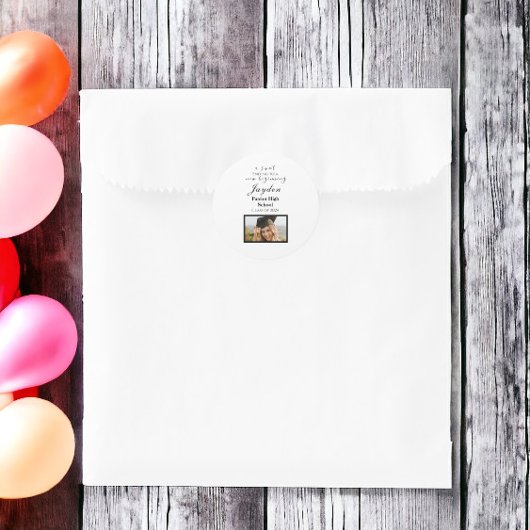 Een zoet einde aan een nieuw begin Afstuderen Foto Ronde Sticker