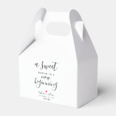 Een zoet einde aan een nieuw begin Elegante bruilo Bedankdoosjes (Achterkant)