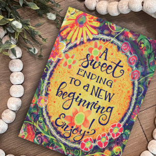Een zoet einde aan een nieuw begin Fun Floral Kaart