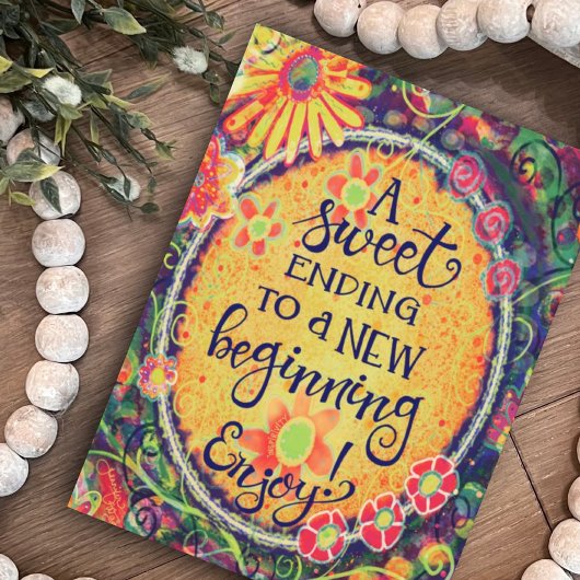 Een zoet einde aan een nieuw begin Fun Floral Kaart