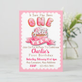 Een zoet jaar eerste verjaardagsfeestuitnodiging kaart (Staand voorkant)