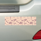 Een zoet patroon met verschillende desserts. bumpersticker (Op auto)