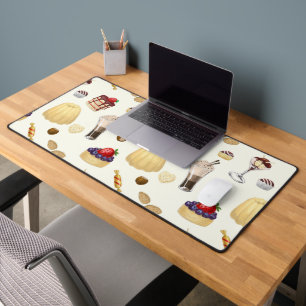 Een zoet patroon met verschillende desserts. bureaumat