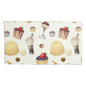 Een zoet patroon met verschillende desserts. kussensloop (Achterkant-Rechts)