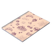 Een zoet patroon met verschillende desserts. notitieboek (Linkerzijde)