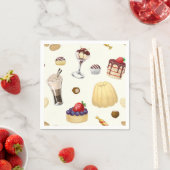 Een zoet patroon met verschillende desserts. servetten (Insitu)